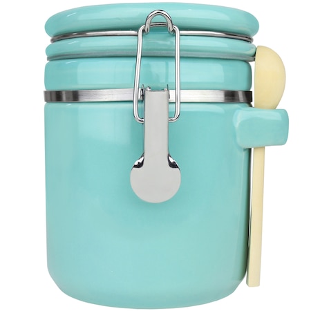 Blue Donuts 33oz Ceramic Airtight Food Storage Canister with Spoon, Turquoise BD3928640